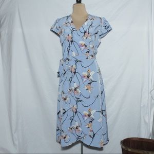 Vero Moda - Blue Floral Wrap Dress